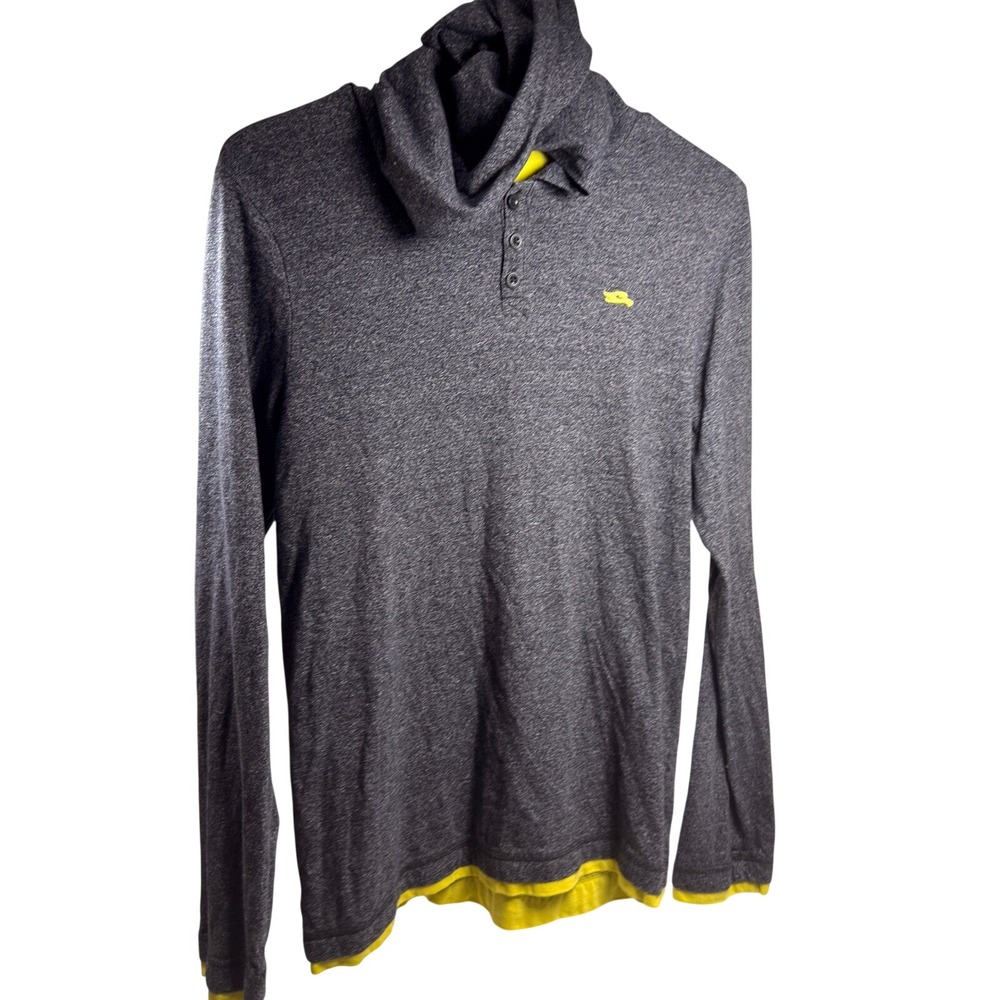 Tony Hawk Hoodie Youth XL Long Sleeve Henley Pullover Gray Yellow